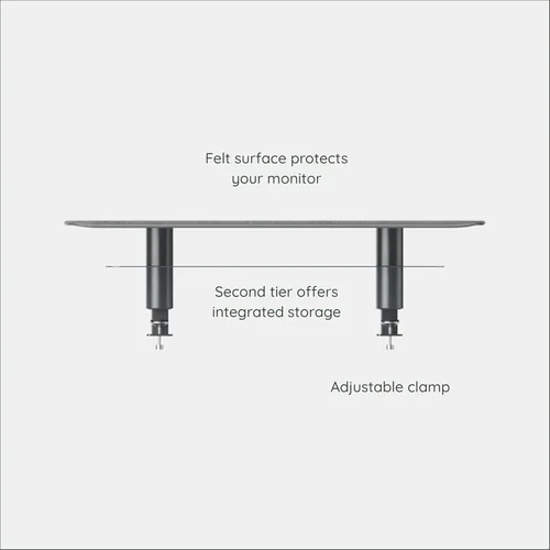 Miniatura 3 de Branch Soporte para monitor, elegante y duradero, soporte de acero con recubrimiento en polvo con forro de fieltro suave, pequeño elevador