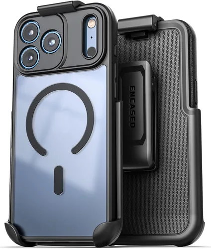 Miniatura 10 de Encased MAG - Funda para cinturón diseñada para iPhone 15 con clip de funda, tecnología protectora AirGuard (negro/transparente) compatible