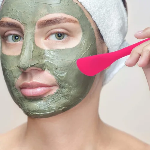 Miniatura 5 de Minkissy Cepillo masajeador limpiador facial de silicona, 2 piezas, con espátula facial de doble cara para limpieza exfoliante
