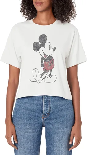 Disney Mickey & Friends Mickey Mouse Vintage Portrait - Top corto para mujer, Beige