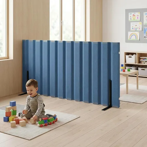 Miniatura 2 de Angeles Divisor silencioso de 30" x 6' con paneles de amortiguación de sonido, pared separadora de habitación independiente, azul