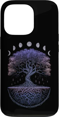 Miniatura 10 de Funda para iPhone 11 Pro Max Yggdrasil nórdico árbol de la vida vikinga fases de la luna