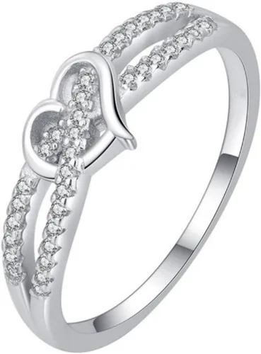 Miniatura 72 de Narica Anillo de 21 piedras chapadas en plata, apilables, corte redondo, zafiro azul, circonita cúbica, relleno de circonita cúbica, halo
