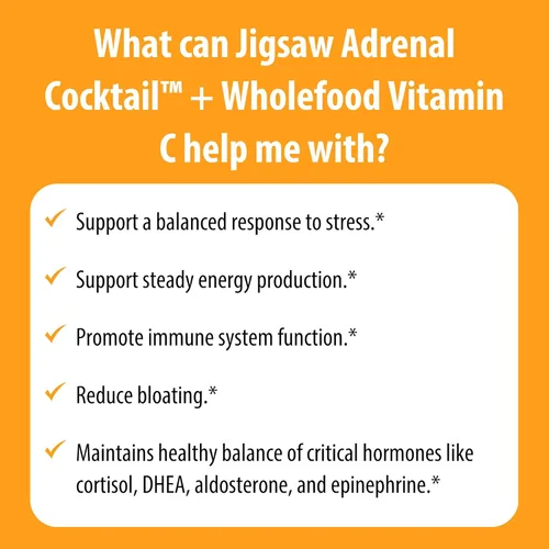 Miniatura 7 de Jigsaw Health Cóctel suprarrenal con vitamina C de alimentos integrales, 60 porciones