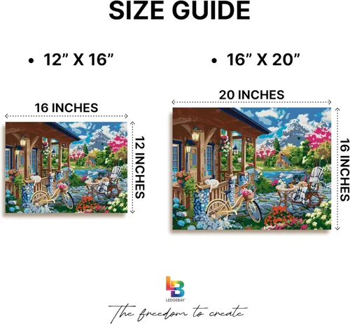 Miniatura 5 de Ledgebay Kit de pintura por números para adultos, lienzo enmarcado para principiantes a avanzados, kit de pintura por números, incluye juego