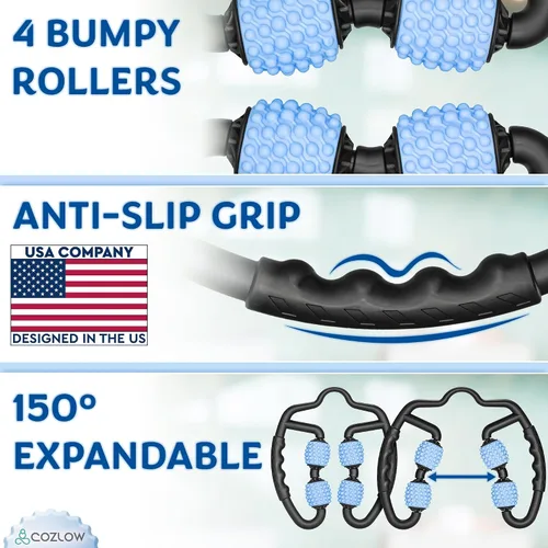 Miniatura 2 de COZLOW Rodillo muscular de doble cara, masajeador de celulitis para brazos y piernas, herramienta de masaje flexible, masaje de escultura eficaz