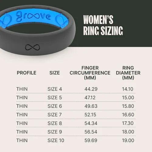 Miniatura 5 de Groove Life Anillo de boda de goma transpirable para mujer, diseño único, anillo de ajuste cómodo