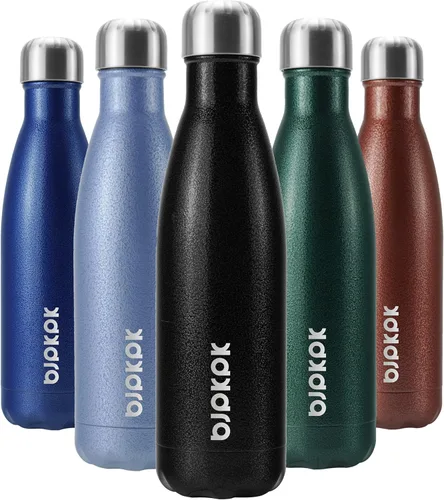 Miniatura 93 de BJPKPK Botella de Agua Aislada 17oz Botellas de Agua de Acero Inoxidable Apta para Lavavajillas Metal Térmica Mantiene Frío y Caliente, Gris Niebla