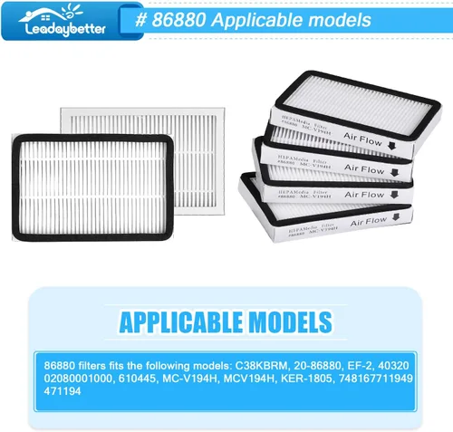 Miniatura 2 de Leadaybetter Paquete de 4 filtros HEPA para aspiradora de escape Kenmore EF-2 86880. Comparar con reemplazar Sears para Kenmore Parte # 20-86880