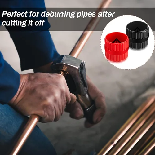 Miniatura 7 de 2 piezas de tubos de escariador interior y exterior, herramienta de chaflán de tubería de desbarbado para tubos de PVC PPR cobre latón aluminio Negro