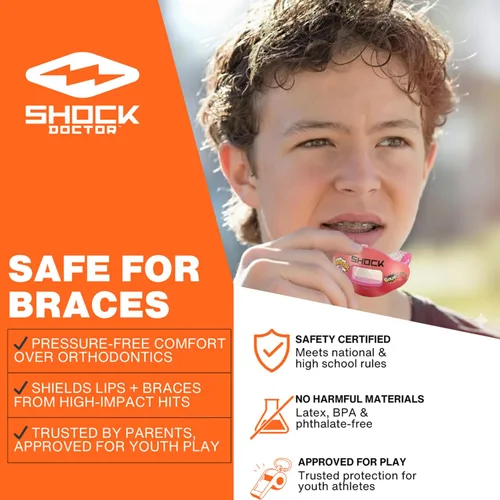 Miniatura 6 de Shock Doctor Kool Aid Protector Bucal para Labios - Máximo Flujo de Aire, Protección Completa de la Boca Compatible con Brackets, Protector