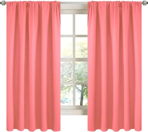 Miniatura 26 de LA PALMA Cortinas opacas con bolsillo para cortinero para sala de estar, bloqueo de luz, aislamiento térmico, reducción de ruido, cortinas