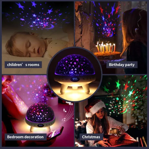 Miniatura 3 de YACHANCE Luz nocturna para habitación de niños con máquina de sonido, luz nocturna para bebé, proyector de estrellas, máquina de ruido blanco