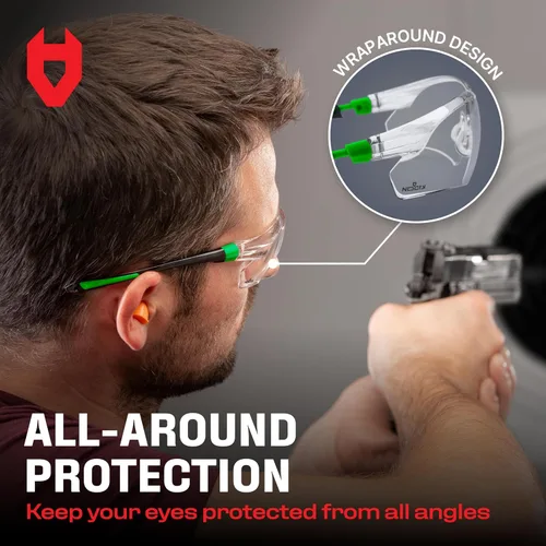 Miniatura 7 de Gafas de seguridad NoCry con lentes transparentes, no se empañan, resistentes a los rayones, envolventes antideslizantes, protección UV. Ajustables