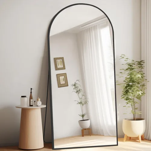 Miniatura 11 de MELOMOIR Espejo arqueado de cuerpo entero, 56"x18" espejo de piso, espejo independiente apoyado o colgante, para sala de estar, dormitorio