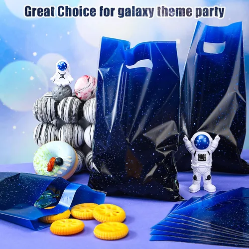 Miniatura 5 de Zonon Paquete de 50 bolsas para recuerdos de fiesta de galaxia, suministros de galaxia, suministros para el espacio exterior, bolsas de regalo
