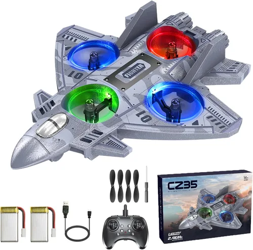 Avión de control remoto de avión RC para niños de 8 años en adelante, aviones RC Drones de espuma para adultos y niños, juguete de chorro de combate