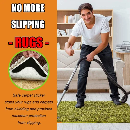 Miniatura 5 de Agarres para alfombras con súper adherencia, cinta antideslizante para alfombra que mantiene tu alfombra en su lugar y hace que las esquinas sean