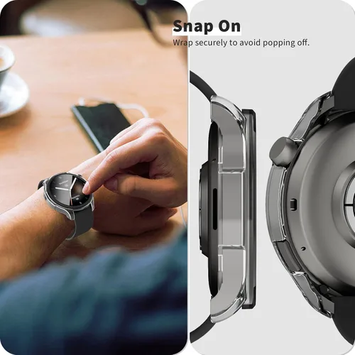 Miniatura 4 de Rc-Z Paquete de 2 fundas protectoras de pantalla para reloj inteligente Amazfit Balance, parachoques duro de policarbonato integrado, película