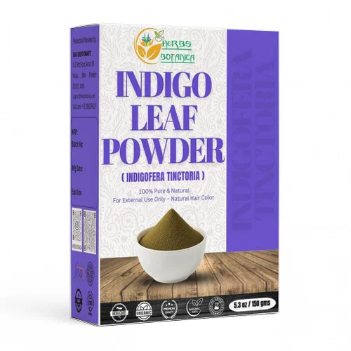 Herbs Botanica Indigo Powder 5.3 oz (150 g) Colorante puro Indigofera Tinctoria para el cabello - Tinte negro natural para cabello y barba -