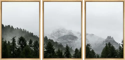 Miniatura 36 de SIGNWIN Lienzo enmarcado para pared, juego de arte abstracto de serenidad costera, ilustraciones abstractas junto al mar, arte moderno, decorativo