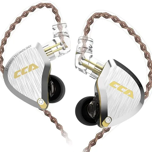 CCA C12 en auriculares con monitor de oído 5BA 1DD híbridos HiFi IEM Auriculares con aislamiento de ruido auriculares estéreo con cable para músicos