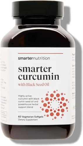 SMARTERNUTRITION Cápsulas blandas de curcumina – Suplemento vegano de alta absorción de 400 mg de cúrcuma + aceite de semilla negra y jengibre – 95%