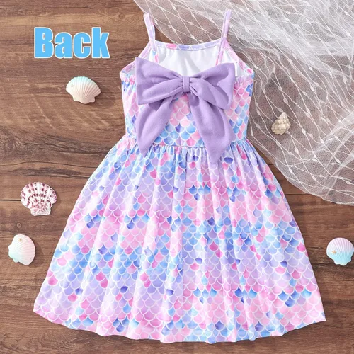 Miniatura 24 de Vestido de verano para niños pequeños, con diseño de dinosaurio, sin espalda, con lazo, vestido de playa de cumpleaños