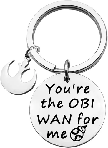 Regalo para novio inspirado en la película, regalo con texto en inglés "You Are The OBI WAN For Me", llavero de regalo para marido