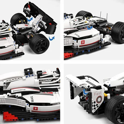 Miniatura 2 de Mould King 13117 Technik - Modelo de automóvil deportivo, kit de bloques de construcción de autos de carreras, juego coleccionable de 1235 piezas