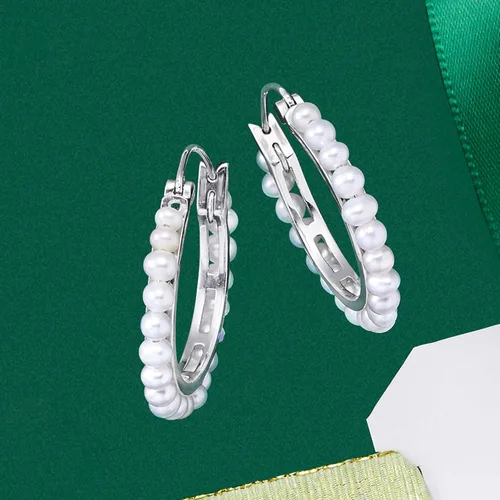 Miniatura 8 de Ross-Simons Aretes de aro de perlas cultivadas de 0.118-0.138in, Perla, no conocido