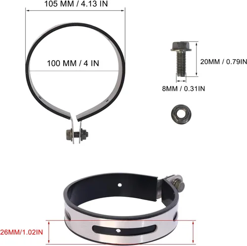 Miniatura 3 de Minho 2 piezas universal de motocicleta soporte de escape clip soporte de hardware abrazadera de escape soporte de escape suspensión interior 4