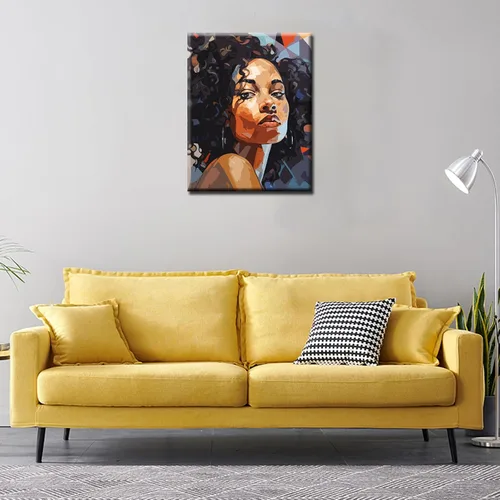Miniatura 4 de Pintura por números para mujeres negras, pintura al óleo, pintura acrílica, graffiti, kit de pintura para mujeres, lienzo con pinturas acrílicas