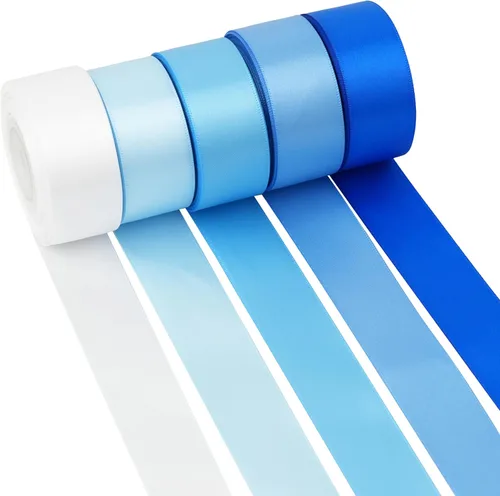 Miniatura 9 de MAYREEL - Cinta de satén azul 3/8 pulgadas, surtido de cintas finas azul bebé claro para envolver regalos, bodas, baby shower, decoración