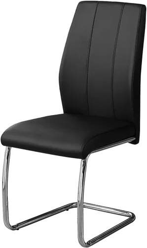 Monarch Specialties I 2 piezas silla de comedor - 2 piezas/39 pulgadas de cuero/cromo, 17.25 pulgadas de largo x 20.25 pulgadas de profundidad x