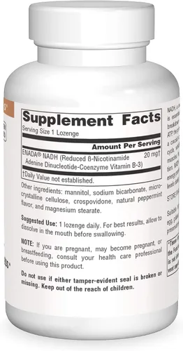 Miniatura 3 de Source Naturals NADH 20 mg, aumenta la energía y el estado de alerta mental*, 10 pastillas