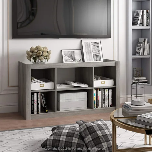 Miniatura 2 de Furinno - Estantería clásica para libros, estantes de almacenamiento, roble francés