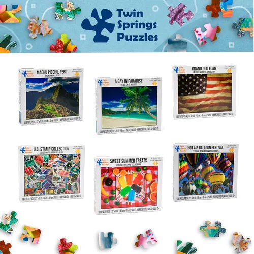 Miniatura 9 de Twin Spring Goods - Rompecabezas de 1000 piezas para adultos, donas glaseadas y heladas, arte de comida colorida, piezas grandes, tema de postre