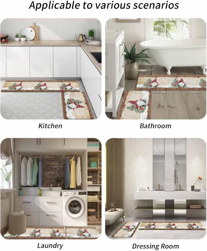 Miniatura 6 de Tapete de baño de gnomos de granja, antideslizante, de secado rápido y absorbente, de tierra de diatomeas, para fregadero de cocina, lavable, tapete