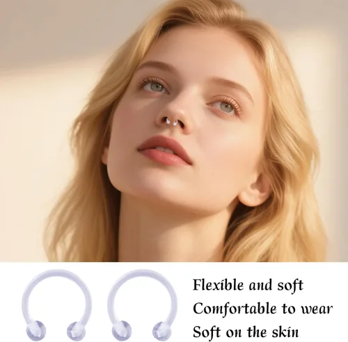 Miniatura 5 de Penitue 38 piezas de retenedores transparentes para piercing, joyería de retención para aretes, pezón, nariz, vientre, lengua, labret, ceja, labio