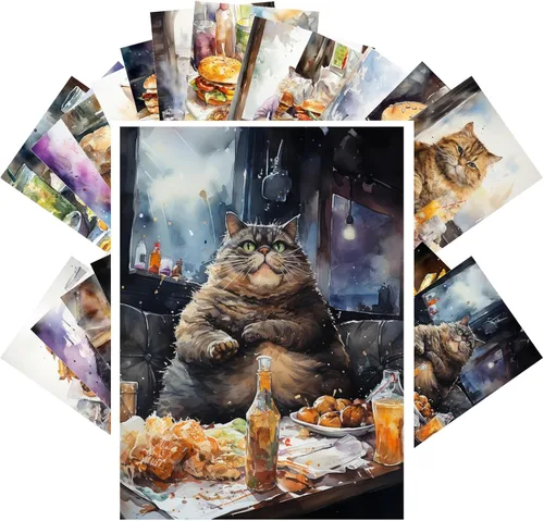 Miniatura 4 de PIXILUV Postales Vintage (24 piezas de 4"x6" cada una) Edificios Siniestros y Lindos Gatos de Negocios Victorianos Postales Vintage Tarjetas