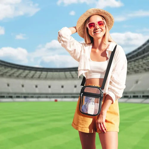 Miniatura 7 de PACKISM Paquete de 2 bolsas de aseo aprobadas por la TSA y bolsa transparente aprobada por el estadio, venta de paquetes, 1 mediano, 1 grande blanco