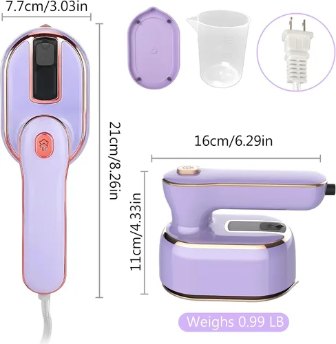 Miniatura 3 de Vaporizador portátil de mano para ropa, planchado y vapor 2 en 1, giratorio de 180°, multidireccional, mini vaporizador de viaje, adecuado para ropa