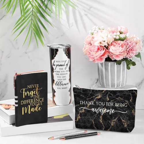 Miniatura 4 de Domensi Juego de 6 Piezas de Regalo de Agradecimiento para Empleadas Mujeres Regalo de Navidad de Agradecimiento May You Be Proud Vaso Térmico de 20