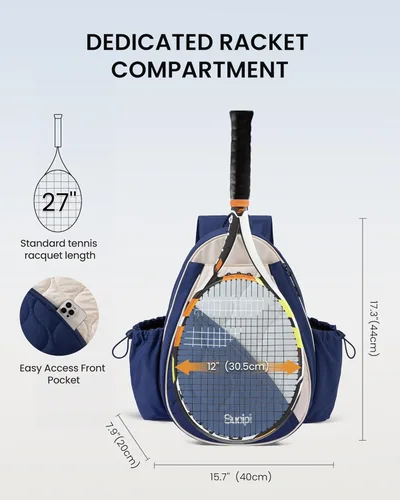 Miniatura 2 de Mochila de tenis Sucipi para mujeres y hombres, mochila para raquetas de tenis resistente al agua y lavable a máquina, bolsa deportiva ligera