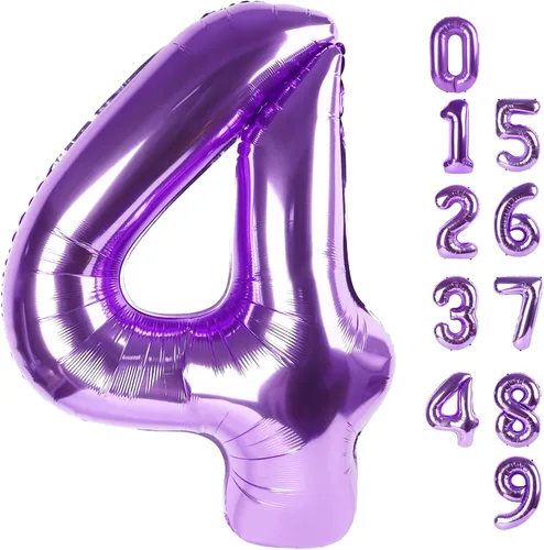 Miniatura 255 de Globos de números de 5 globos de 40 pulgadas, decoraciones de cumpleaños azules para niños y niñas, globos de números azul marino grandes