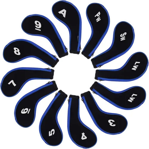 Miniatura 6 de Andux 12 unids/set Golf Iron Club Head Covers Número impresión cuello largo con cremallera with Zipper Closure Number Print Coloured Piping