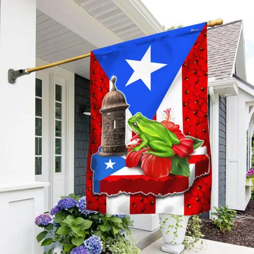 Miniatura 19 de Banderas de Puerto Rico – Bandera estadounidense puertorriqueña – Bandera de jardín de 12 x 18 pulgadas, decoración para exteriores, lona resistente