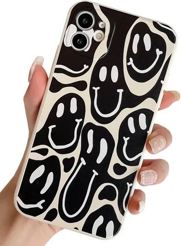 Miniatura 39 de Bonita funda para teléfono compatible con iPhone 13 Pro Max, fundas de silicona líquida, diseño femenino de caricaturas, goma de gel suave de negro