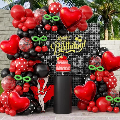 Miniatura 11 de JOGAMS Decoraciones de fiesta de los 80 y 90 165 piezas Globos con guitarra inflable retro, micrófono, anteojos, nota musical, globos de bola